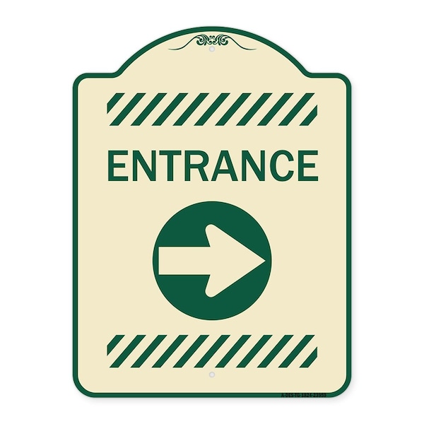 Signmission Flex Post Entrance with Right Arrow Decal for Flex Paddle Aluminum Sign, 18" L, 24" H, TG-1824-23959 A-DES-TG-1824-23959 - main